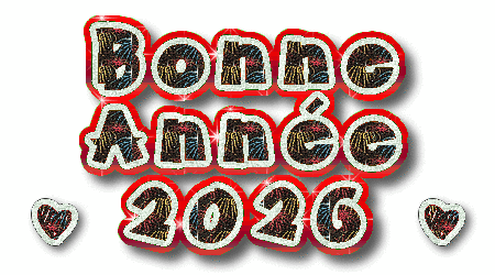GIF Bonne anne 2026 avec coeurs