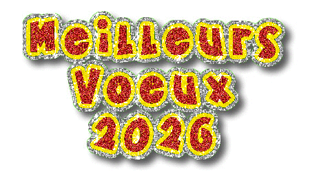 Gif glitter Meilleurs voeux 2026 rouge