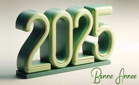 image bonne année 2025 vert 3d