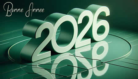 Image Bonne année 2026 vert en 3D symbole d’espoir