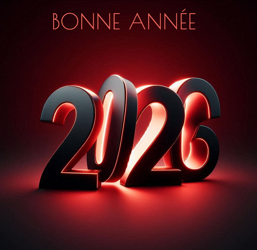 Image Bonne année 2026 en police calligraphique