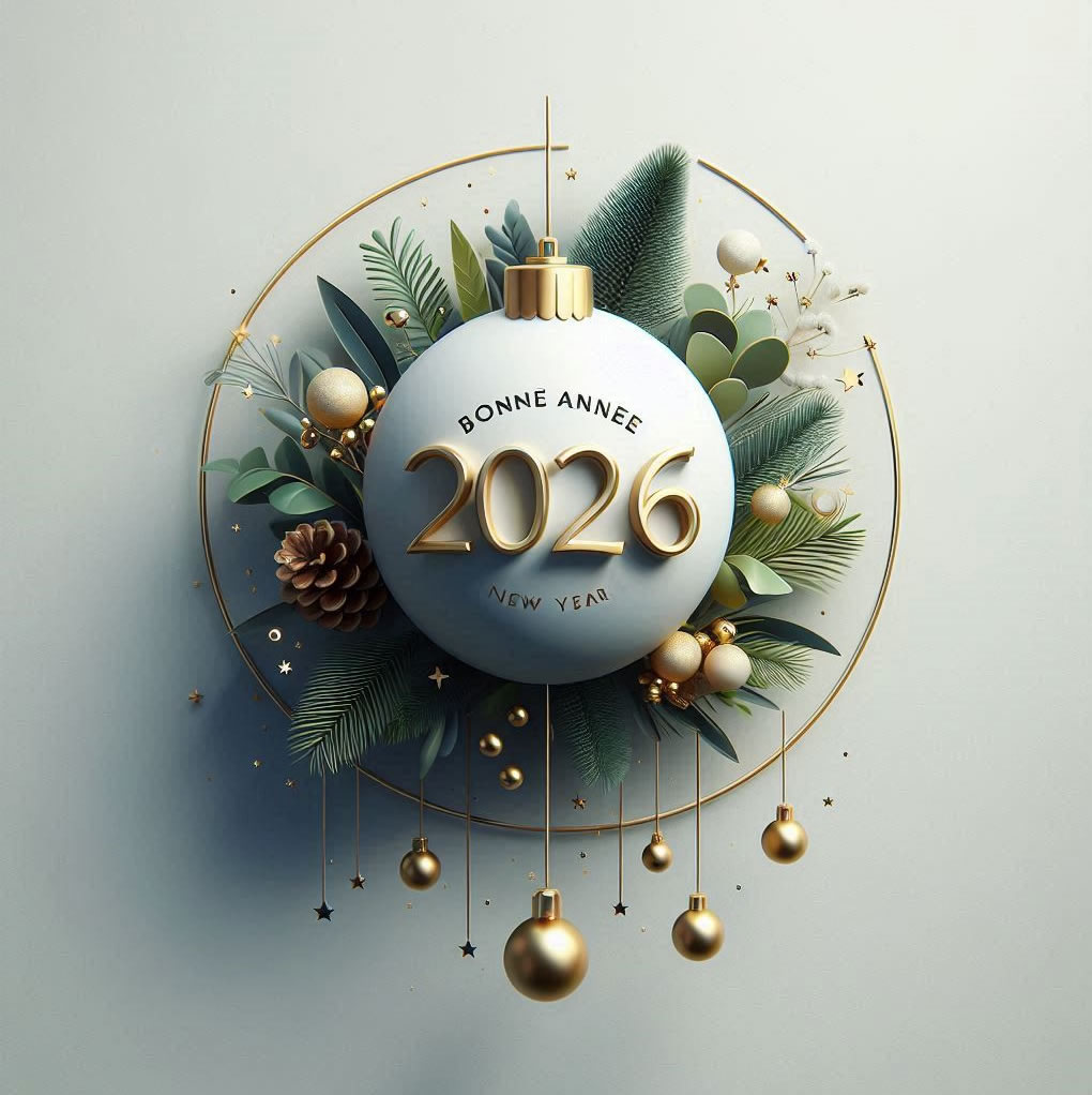 carte de voeux de Nouvel An 2027 belle, joyeuse et élégante
