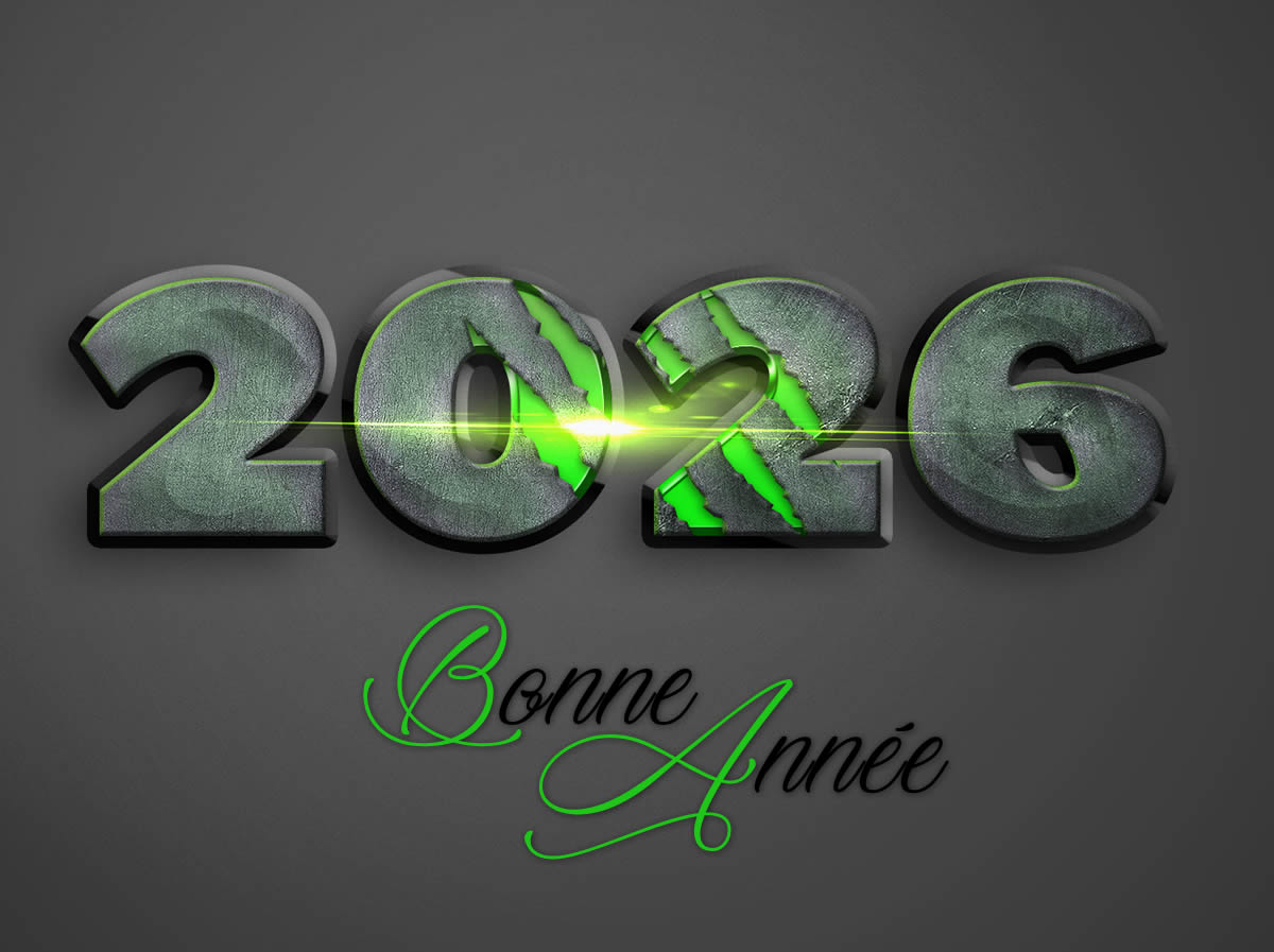 Bonne Année 2027 rayée verte – image inspirante et moderne pour vos vœux du Nouvel An