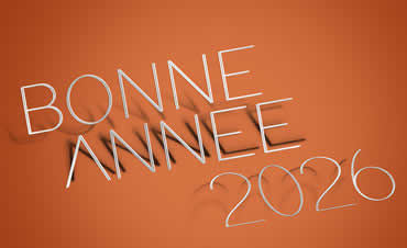 Image Bonne année 2027 en 3D fond orange moderne
