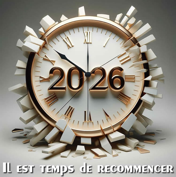 image avec une horloge fracassante, il est temps de commencer une nouvelle année