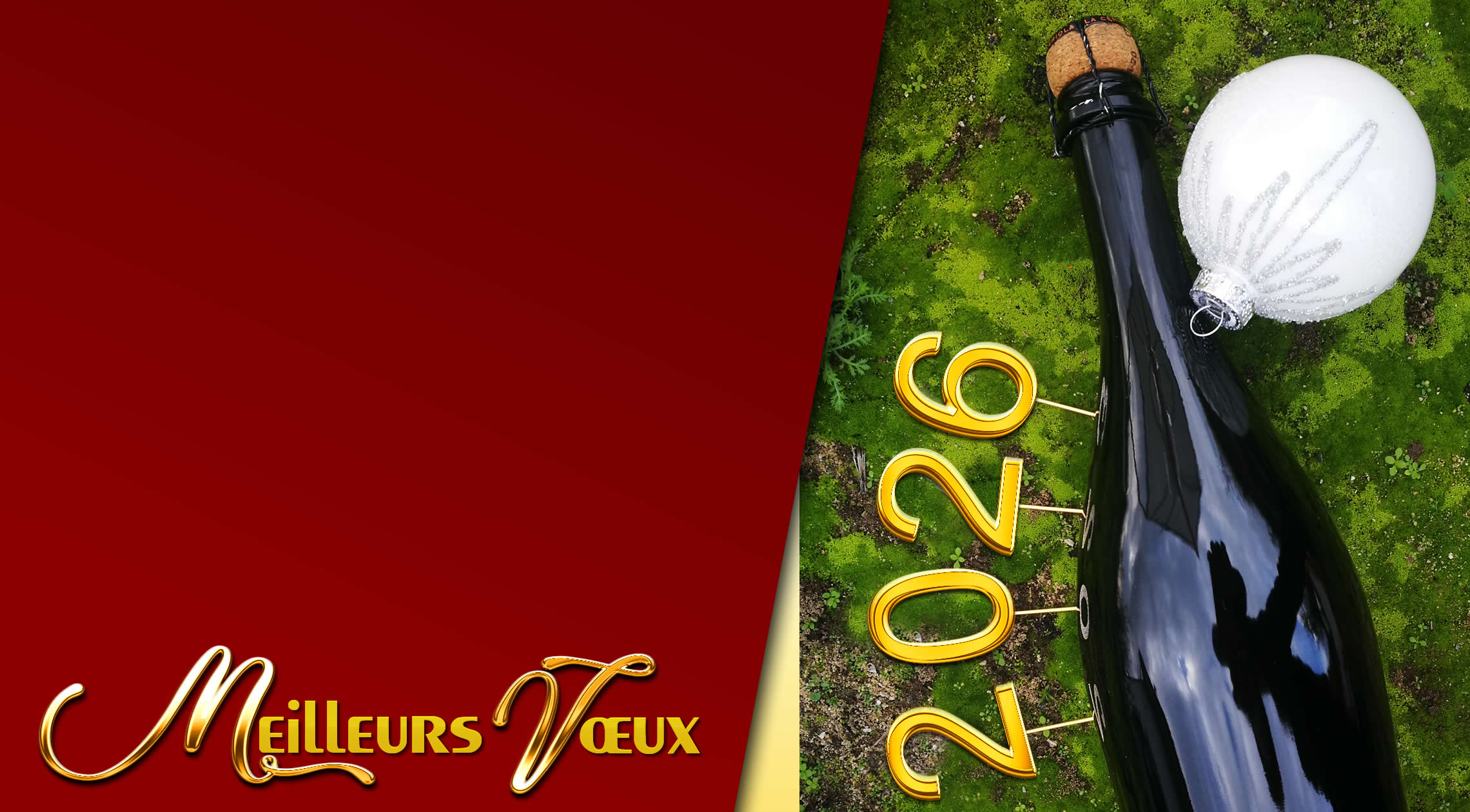 photo avec bouteille et verres pour porter un toast pour réveillon du nouvel an 2026