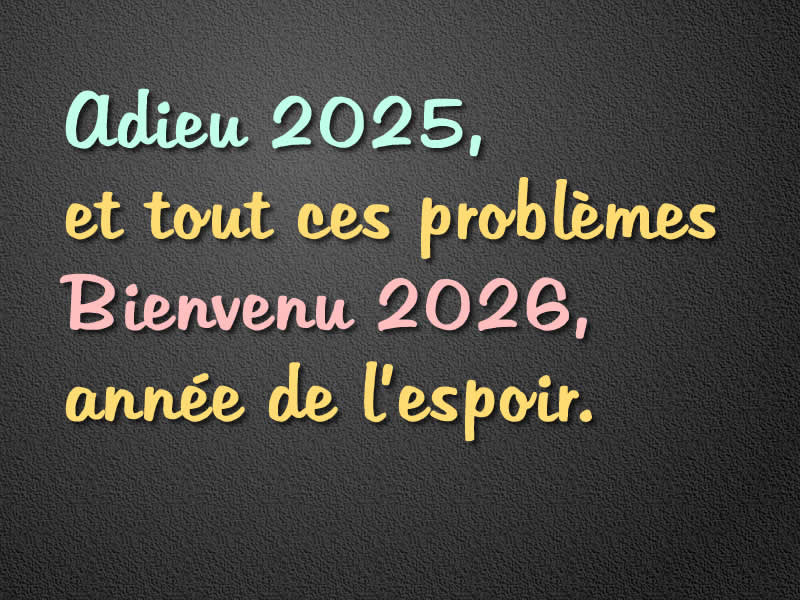 Vœux Adieu 2025, Bienvenu 2026