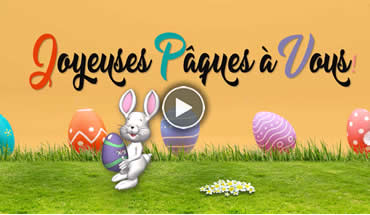 vidéo de Pâques amusante avec des œufs qui roulent et un lapin qui saute heureux
